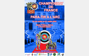 Affiche Championnat de France Para-Tir à l'Arc Fontainebleau 6 et 7 Juillet 2024